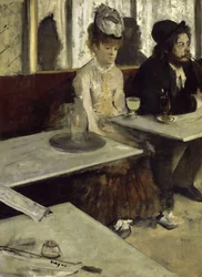 I en café