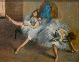 I et gentagelsesrum (detalje). 1890-1892. Olie på lærred.