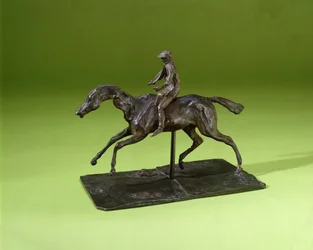 Jockey på en hest (bronze)