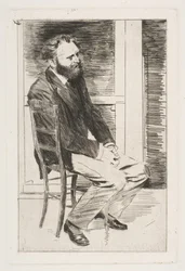 Manet siddende, drejet til højre, 1864-65.