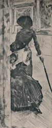 Mary Cassatt i Louvre, ca. 1880, 1946