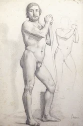 Stående nøgen mand, ca. 1856