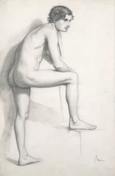 Nøgenstudie, ca. 1858