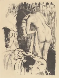 Nøgen kvinde stående, tørrer sig (Femme nue debout, a sa toilette), ca. 1890