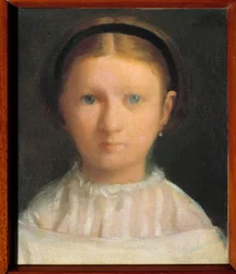 Portræt af Giovanna Bellelli (født i 1848) ved navn Nini, kusine til den senere kunstner Marquise Ferdinando Lignola Maleri af Edgar Degas (1834-1917)