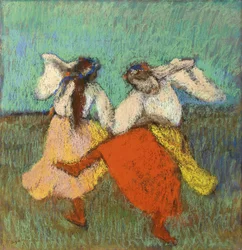 Russian Dancers (Danseuses Russes) af Degas, Edgar (1834-1917). Pastel på papir, størrelse: 63x60,8, ca 1899, privat samling