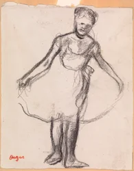Stående Danser Holder Tutu-nederdel