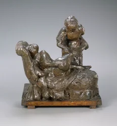The Masseuse, Group, ca. 1895 (plastiline, metalarmatur, træ, kork, på træbund)