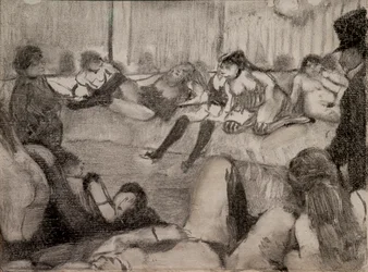 Salonen. 1879. Monotype har sort blæk, pastelfarver.