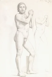 To akademiske studier af en mand, c.1856
