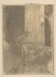 To dansere i et øvelokale, 1877-78.