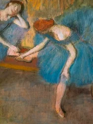 To hvilende dansere (også kendt som "Blå dansere") (detaljer). Omkring 1898. Pastel på fint velinpapir.