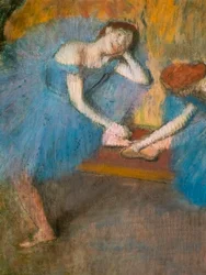 To hvilende dansere (også kendt som "Blå dansere") (detaljer). Omkring 1898. Pastel på fint velinpapir.