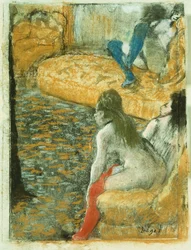 Venter på en kunde, ca. 1879
