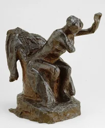 Kvinde, der sidder i en lænestol, modelleret ca. 1903 støbt 191921.