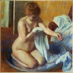 Kvinde i badekar (pastel på papir)