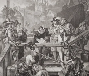 Markisen af Montrose på henrettelsesstedet i High Street i Edinburgh i 1650, fra 