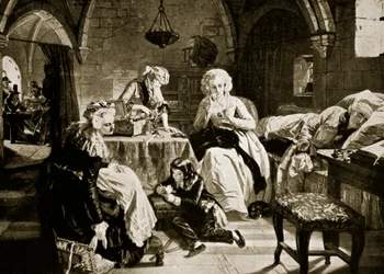 Louis XVI og hans familie i templet, illustration fra 