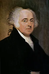 Præsident John Adams (1735-1826) (farvelitografi)
