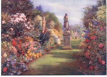 Græsvandring ved Hampton Court, fra The Gardens of England: In the Southern and Western Counties udgivet af The Studio