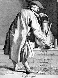 Kaffehandler - tegning af Bouchardon