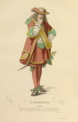 Kostume til rollen som Alceste, ca. 1868 (kobberstik)