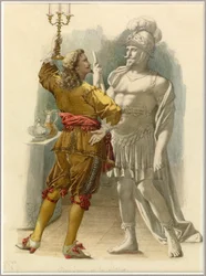 Portræt af Dom Juan og statuen, ca. 1870 (akvarel)