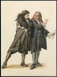 Portræt af Vadius og Trissotin, ca. 1870 (akvarel)