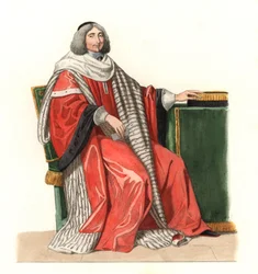 Jean Antoine de Mesme (1661-1723), herre af Irval, greve af Avaux, fransk magistratur 17. århundrede, efter et maleri fra 1653, af Philippe de Champaigne (1602-1674) - Litografi baseret på en illustration af Edmond Lechevallier-Chevignard ( 1825-1902), eks