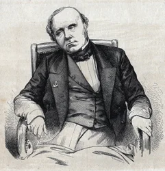 Portræt af Augustin Thierry (1795-1856), fransk historiker. Gravering af Chevignard i "" Le Magasin Picturesque""