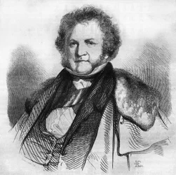 Portræt af Jean Jacques Sellon (1782-1839), schweizisk filantrop, pacifist og politiker, tilhænger af afskaffelse af slaveri og dødsstraf. Gravering af Chevignard i "" Le Magasin Picturesque""