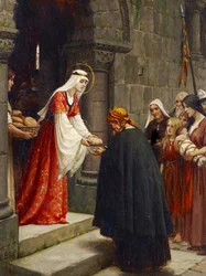 Den hellige Elizabeth af Ungarns velgørenhed, ca. 1895 (olie på panel)