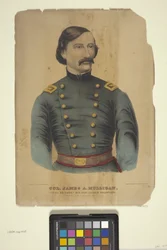 oberst James A. Mulligan (håndkoloreret litografi)