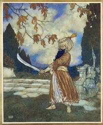 Blåskæg,1910 (akvarel, gouache, pen og sort blæk på papir)