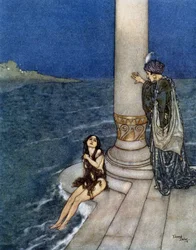 La petite sirène - i "Contes" af H.C. Andersen, ill. af Edmund (Edmond) Dulac (1882-1953), red. Piazza, Paris