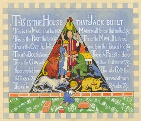 Huset, som Jack byggede, ca. 1935 (gouache på papir)