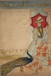 Gentlewoman, (recto); Support Home Industries (verso), omkring 1905 (gouache over blyant på kort)
