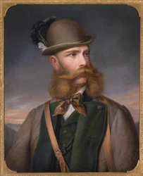 Portræt af Franz Joseph I af Østrig i jagtdragt, 1877