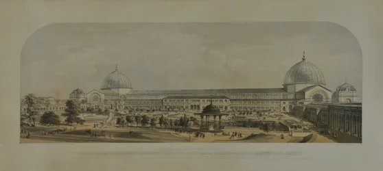 Den internationale udstilling i 1862, nordfacaden set fra Royal Horticultural Societys haver, 1862