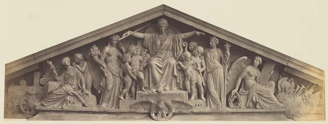 Fronton på Pavillon Richelieu, Louvre, Paris