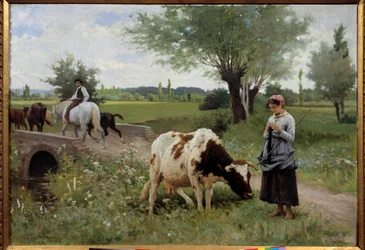 Den velbevogtede træner Maleri af Edouard Debat Ponsan (1847-1913) 1890 Søn. 0,82x1,28 m Pau, Museum of Fine Arts