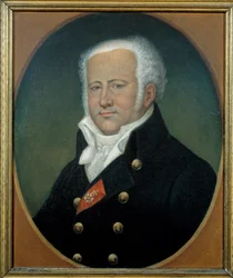 Portræt af Jean Nicolas Baron Corvisart (1755-1821) læge af Napoleon I. Maleri af Edouard Dru (1800-tallet)
