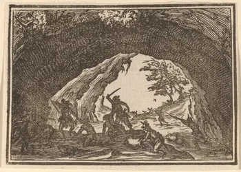 Soldater, der angriber røvere