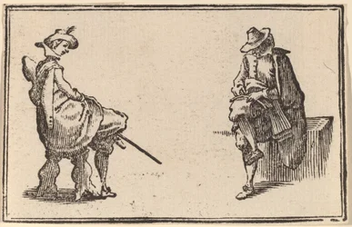 To siddende figurer