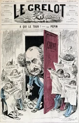 (Tegnefilm om aviscensur) - af Pépin, i "" Le Grelot"" af 18/02/1877