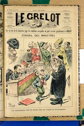 Omslag af "" Le Grelot "", nummer 1387, farve satirisk