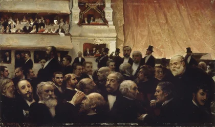 Pause af en premiere på Comédie-Française, 1885.
