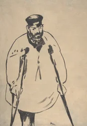 En mand på krykker, 1878.