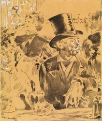Cafessa, n. 1880 (pesu ja kiinalainen valkoinen paperilla)