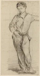 Tilskrives Édouard Manet - Ung mand stående (Léon Leenhoff) (recto), 1864-65
